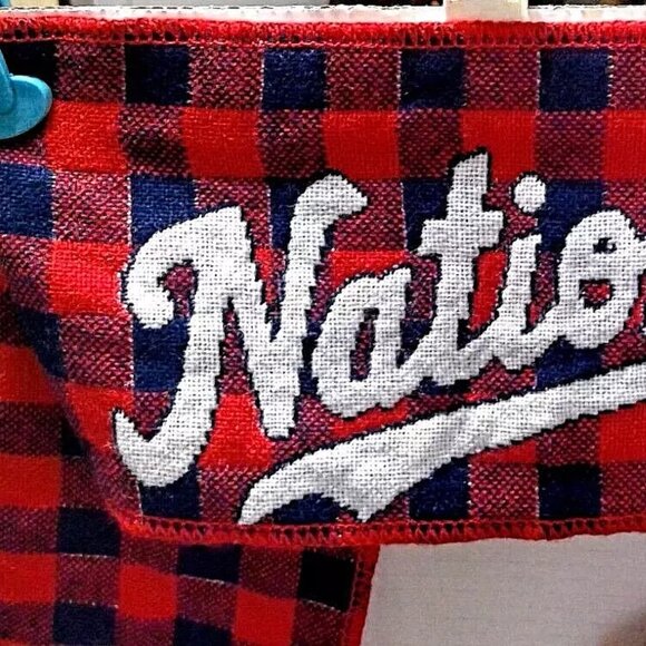 Foco Washington Nationals Scarf Red/Blue Plaid Logo Spellout Nats MLB - Picture 4 of 10
